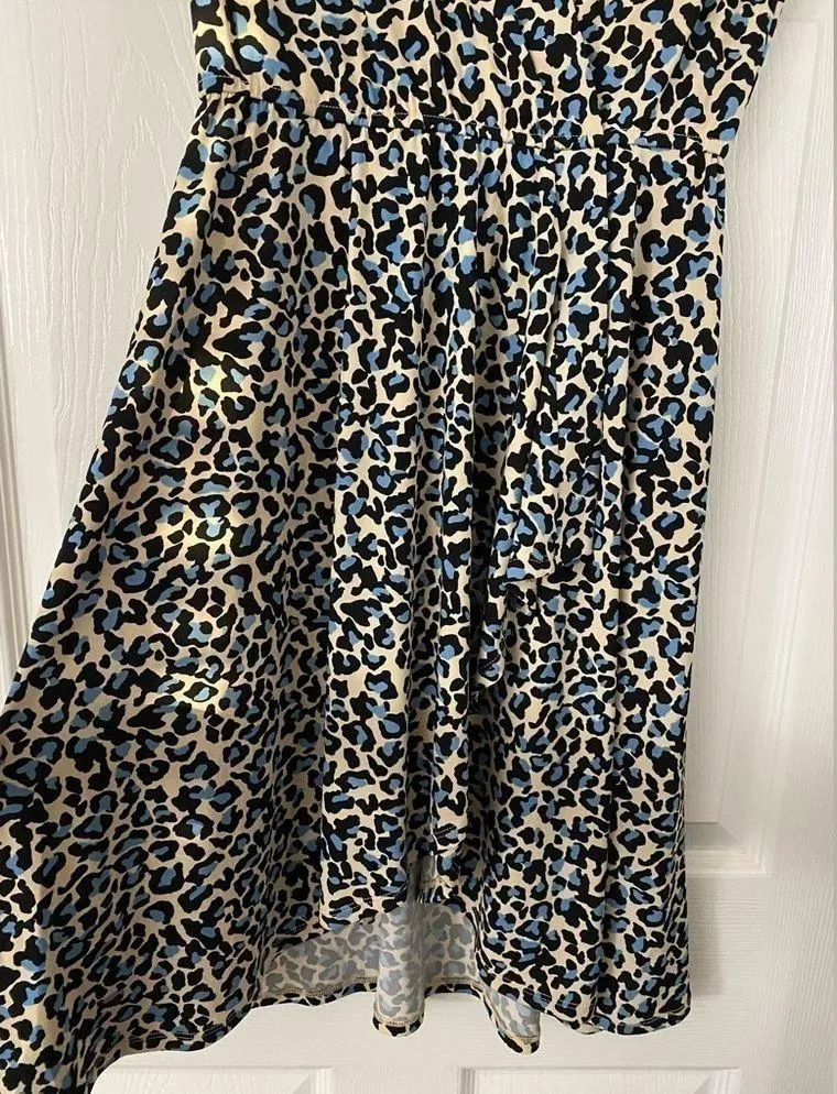 Bcbg MaxAzria Blue Leopard Print Dress Size XS - Image 4