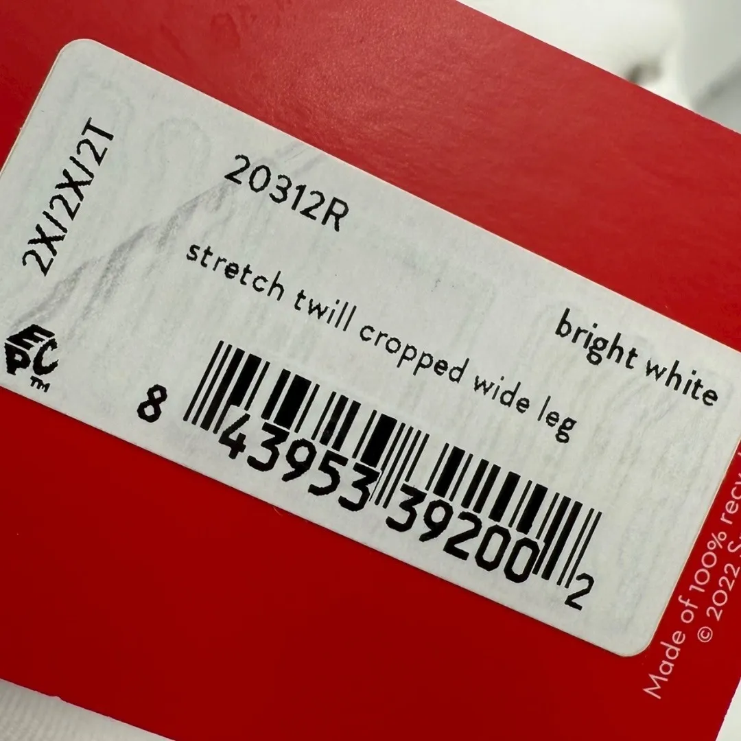 NWT SPANX Stretch‎ Twill Cropped Wide Leg Pants White Size 2X Pull On Slimming - Image 4