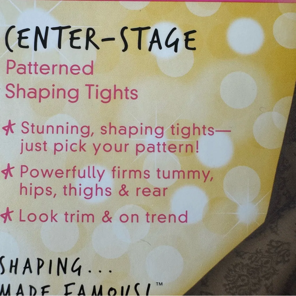 Spanx Star Power Medallion Pattern Black Shaping Tights Size C - Image 5