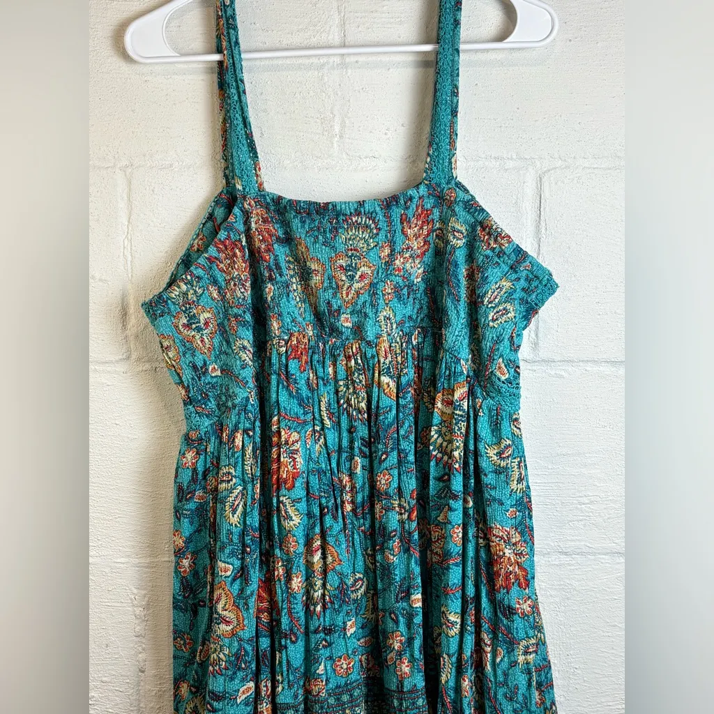 Maurices Woman’s Plus Size Paisley Babydoll Turquoise Spring Mini Dress Sz 1XL - Image 8