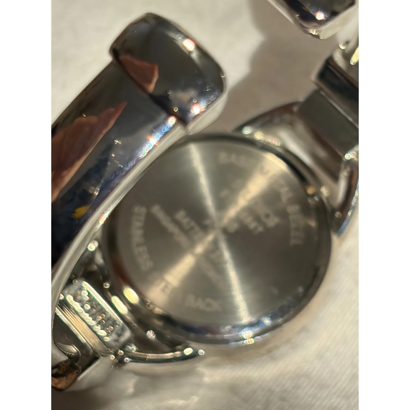 Studio Time Silver Tone Bangle Cuff Watch Quartz Fashion Womens STD3886T - Image 3
