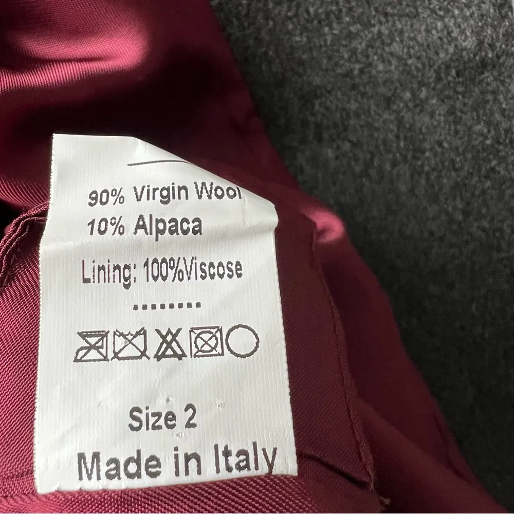 Vintage Wool & Alpaca Cropped Charcoal Grey Jacket Gray Size XS - Image 6