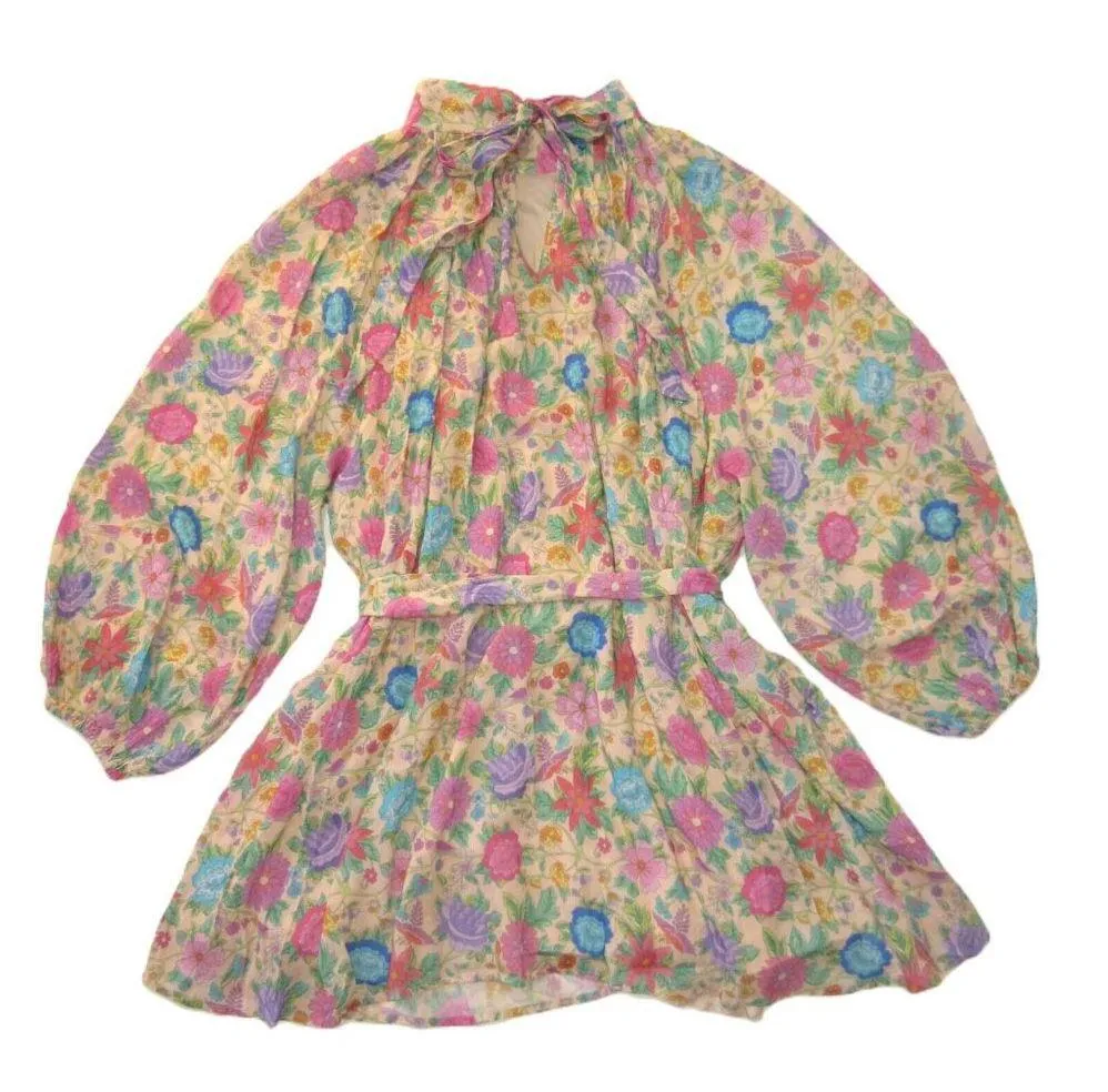 NEW SPELL & the Gypsy Collective Mossy High Neck Mini in Spring Garden Dress XXL Pink - Image 12