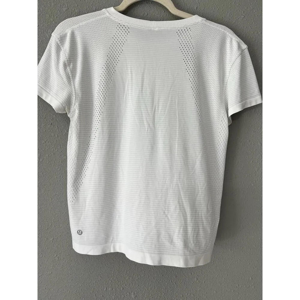 LULULEMON SWIFTLY TECH SHORT SLEEVE SHIRT White/White Size 8 White - Image 4