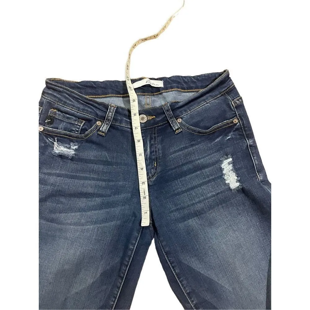 KanCan Estilo ankle skinny mid rise distressed jeans size 27 Blue - Image 4