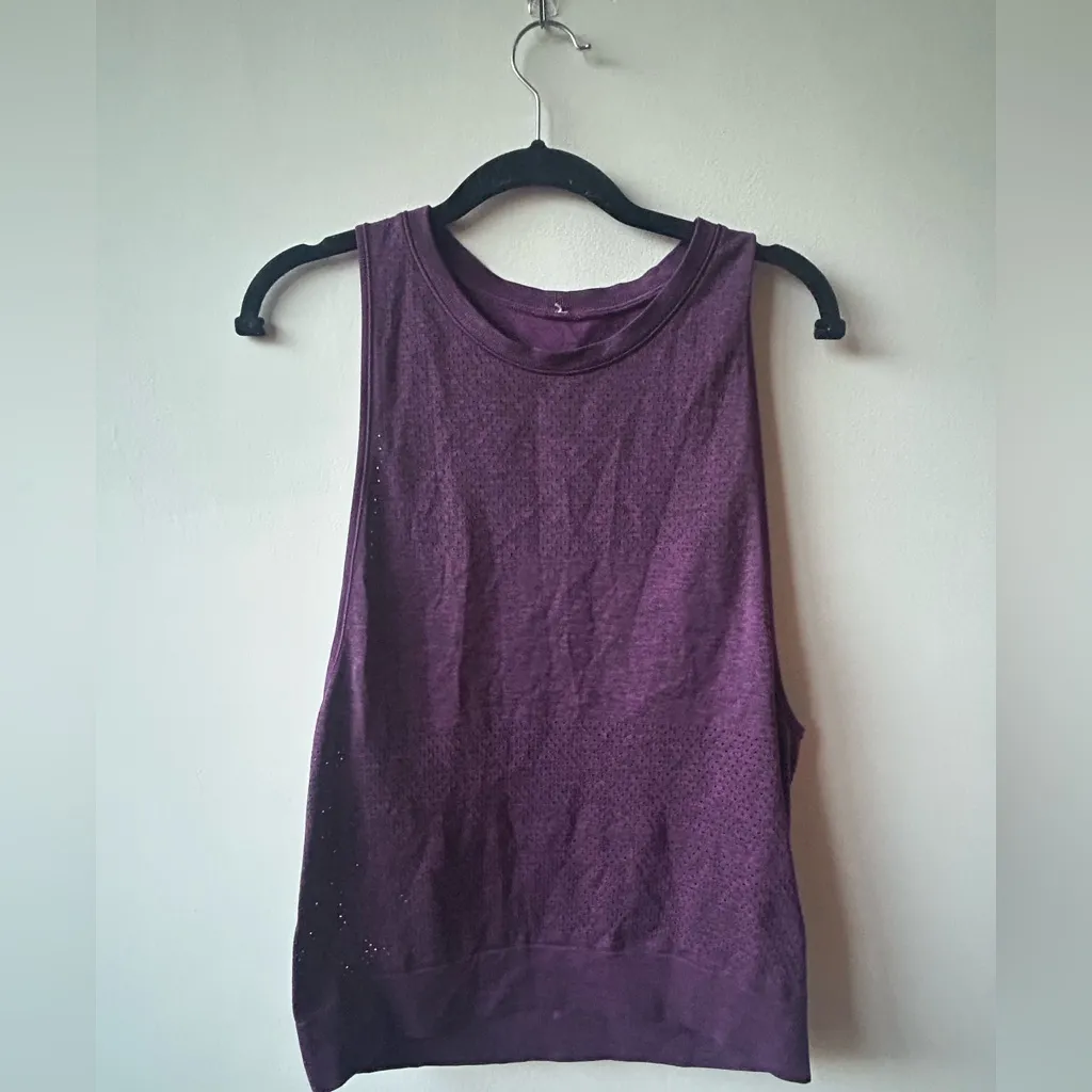 Lululemon Breeze By Muscle Tank Purple Aurora/Black Sz 2 - Image 3