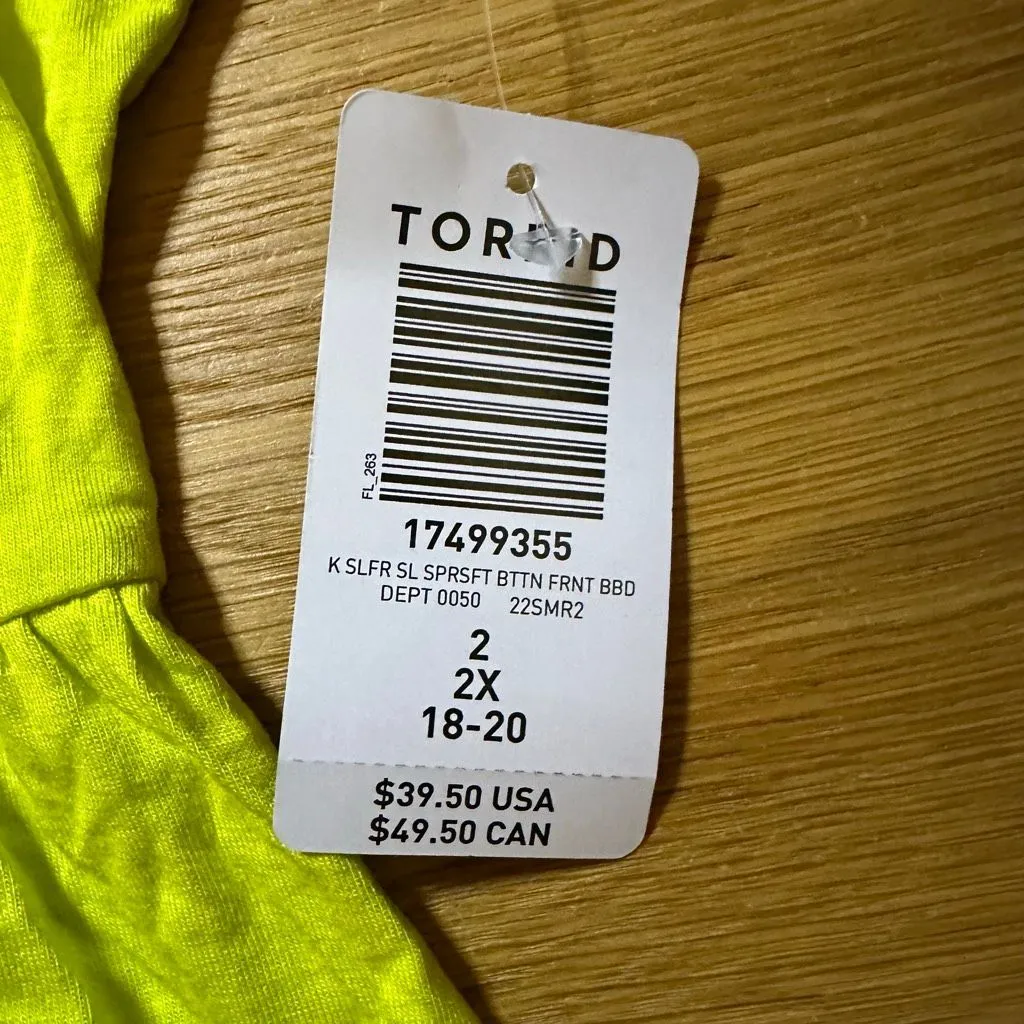 NWT Torrid super soft knit highlighter green 2 - Image 2