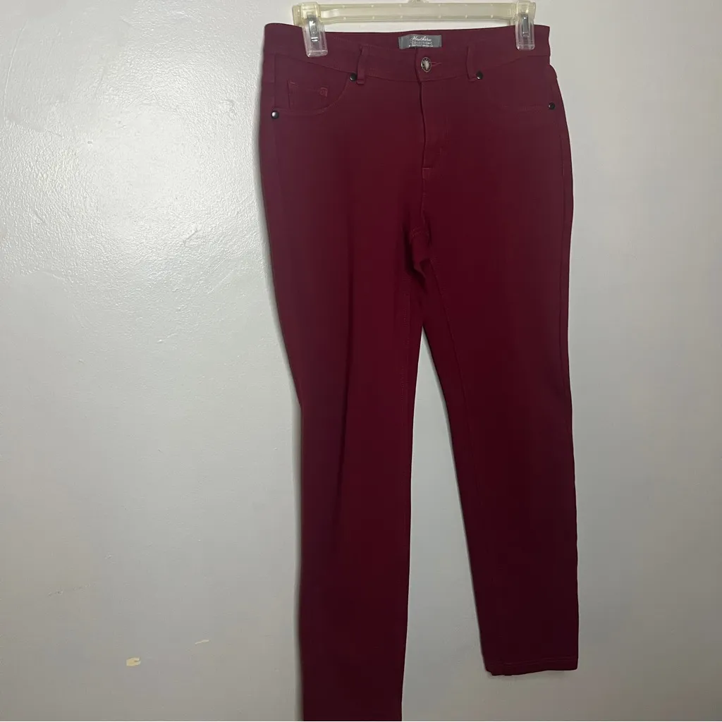 Women's Burgundy Skinny Pants Red Size 6 - Image 3