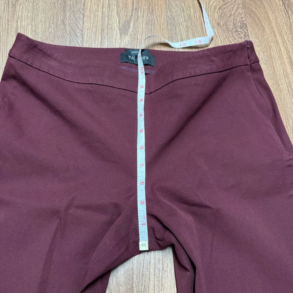 Talbots Women’s Chatham Cropped Tapered Cherry Red Wine Pants Size 8P Petite - Image 8