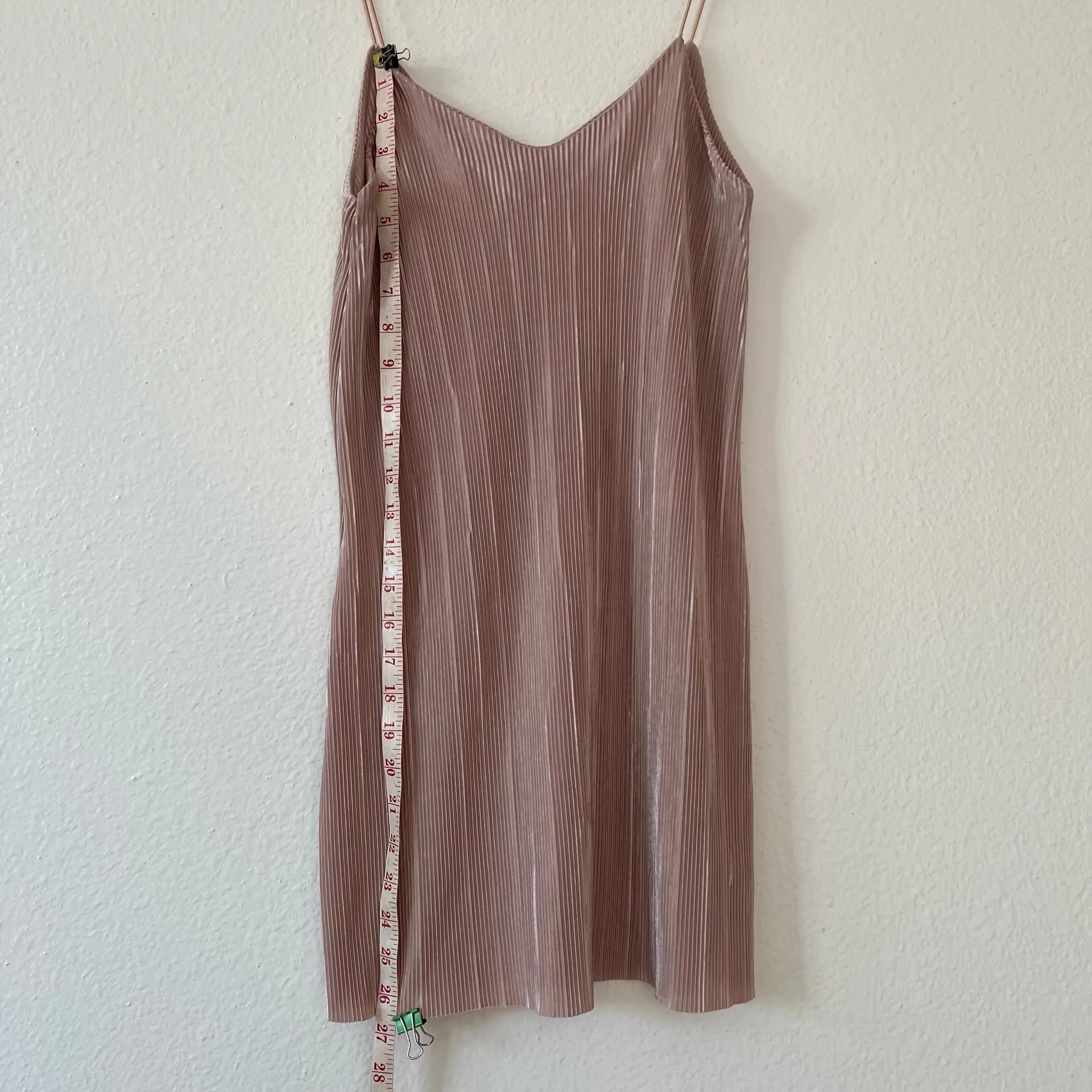 Strappy Champagne Pink Mini Dress Size 4 - Image 3