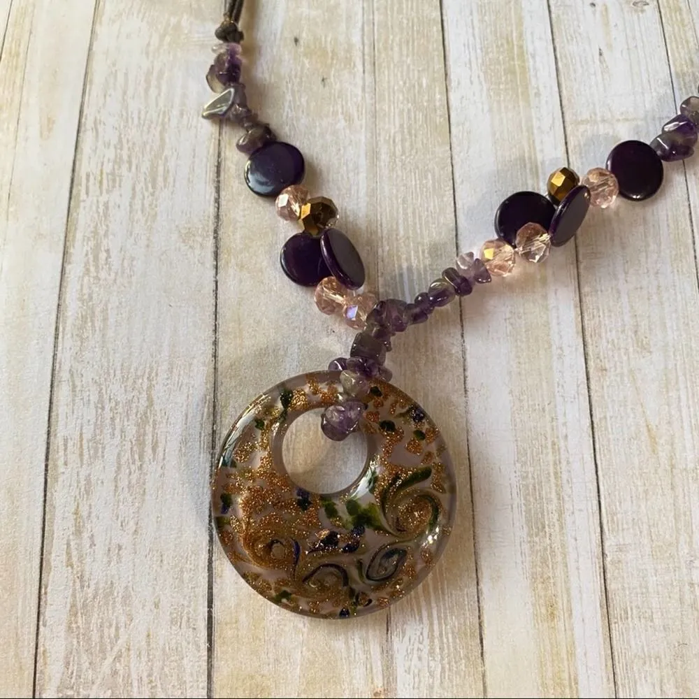 Handmade Murano Glass Gemstone Bead Necklace - Image 5