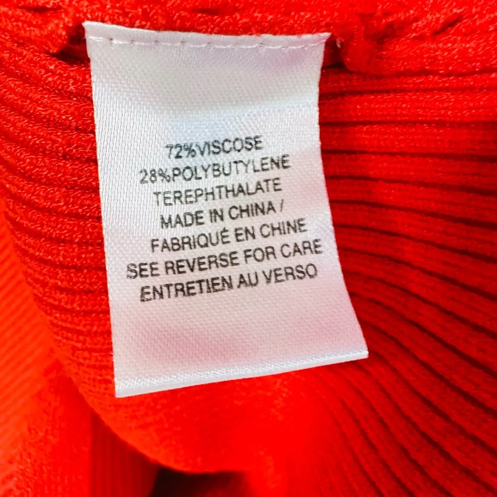 Milly Cross Front Long Sleeve Knit Red Gold Buttons Sweater Top Shirt Size M - Image 12