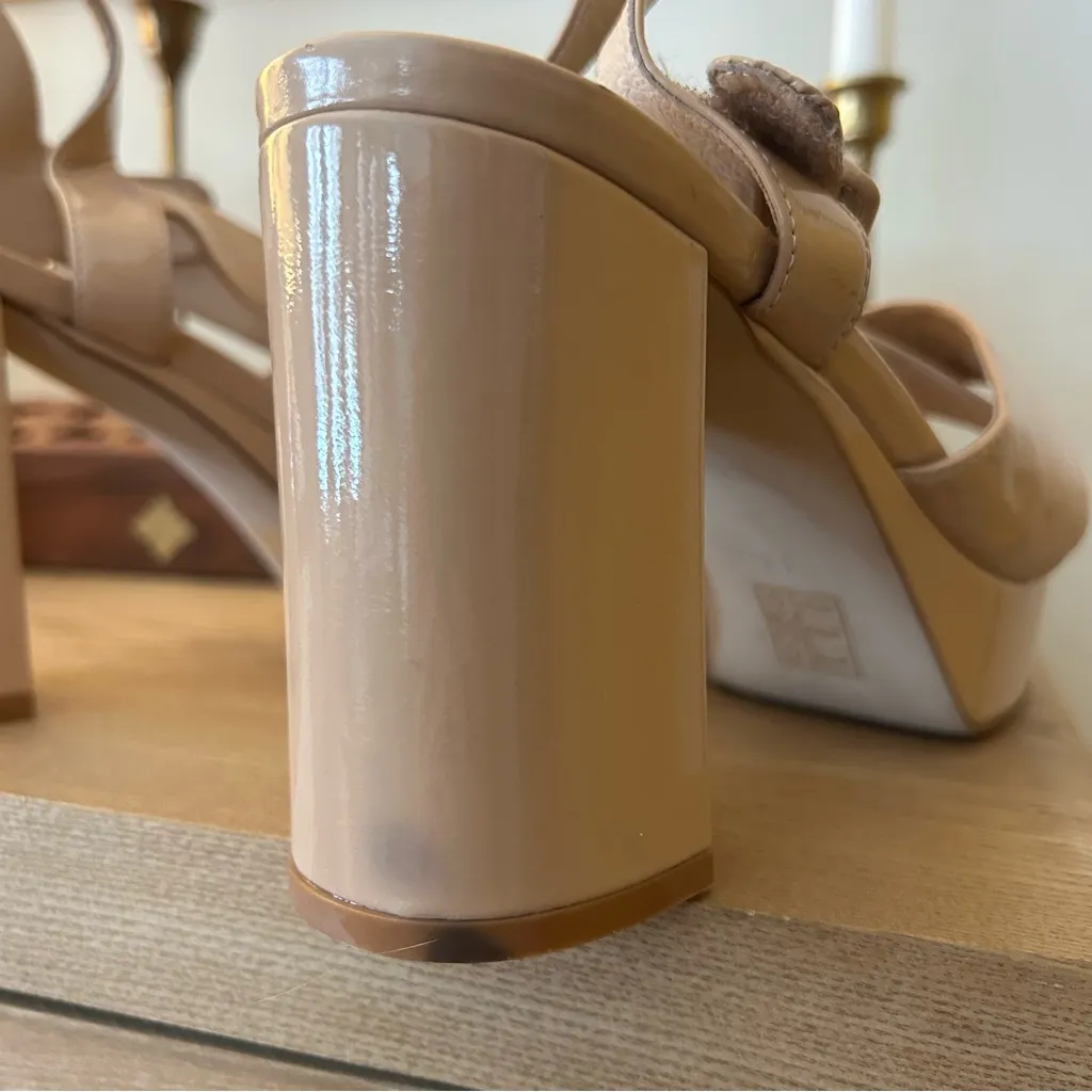 Jeffrey Campbell Amma Platform Slingback Sandals Heels Faux Patent Leather Sz 11 - Image 6