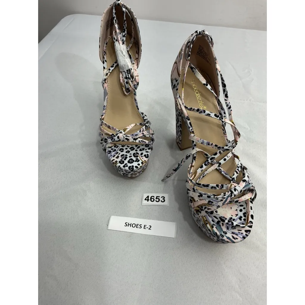 Womans Shoe Dazzle Astrid Platform Sandals 11 Multicolor Floral Open Toe Strappy - Image 2