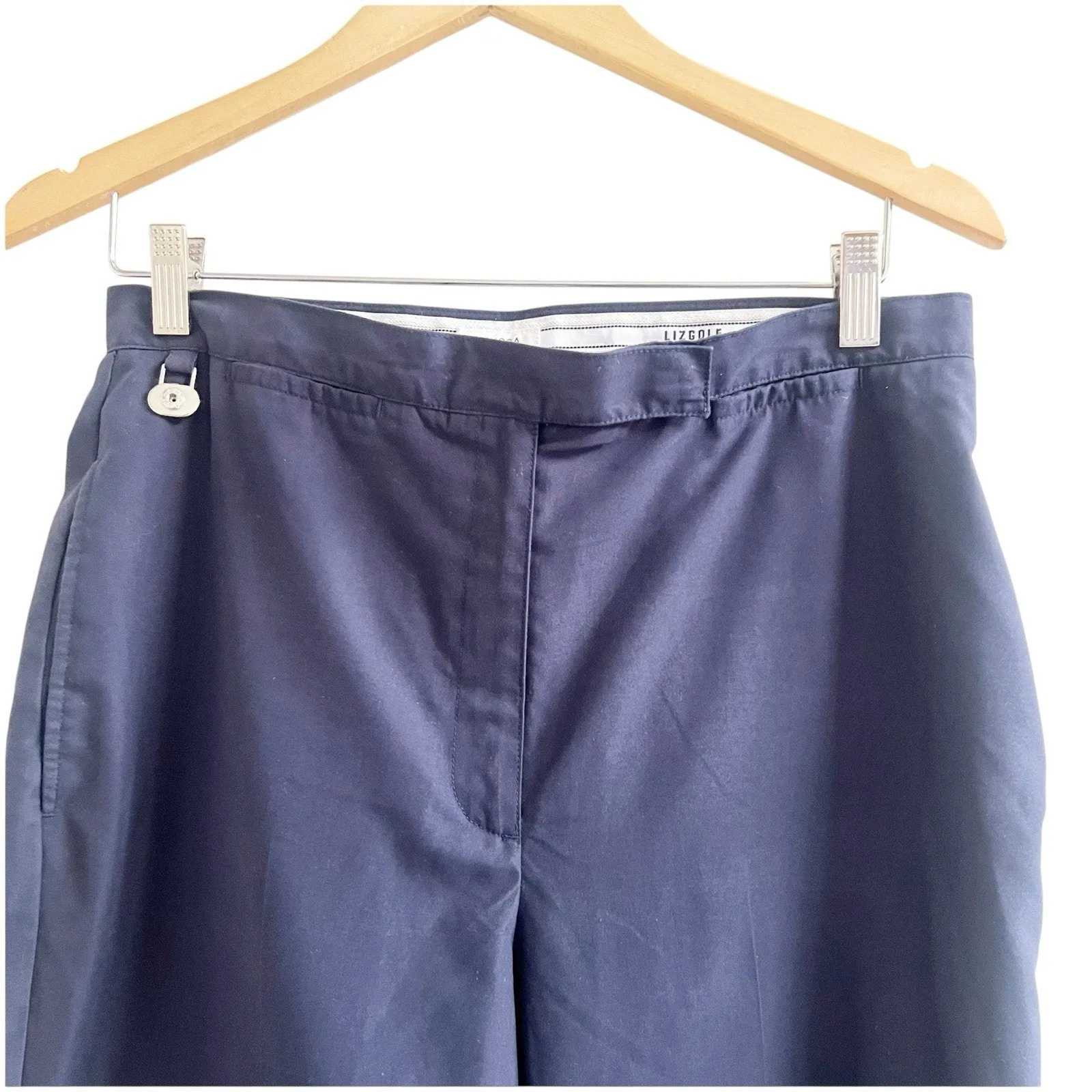 Liz Golf By Liz Claiborne Anissa Pant Size 12 Navy Cropped Lightweight Cool max - Image 5