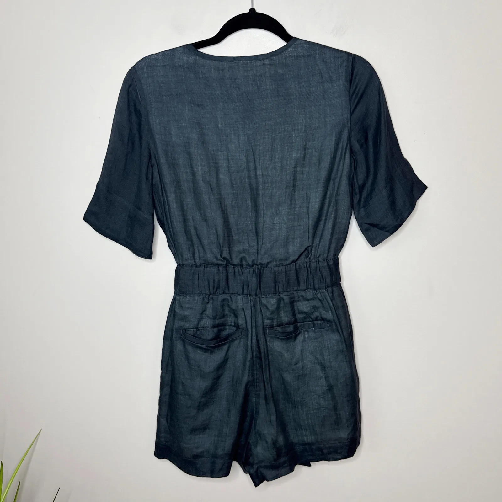 Banana Republic Ramie Slate Romper Size 2 MSRP $168‎ Tie-Front Playsuit Summer - Image 5