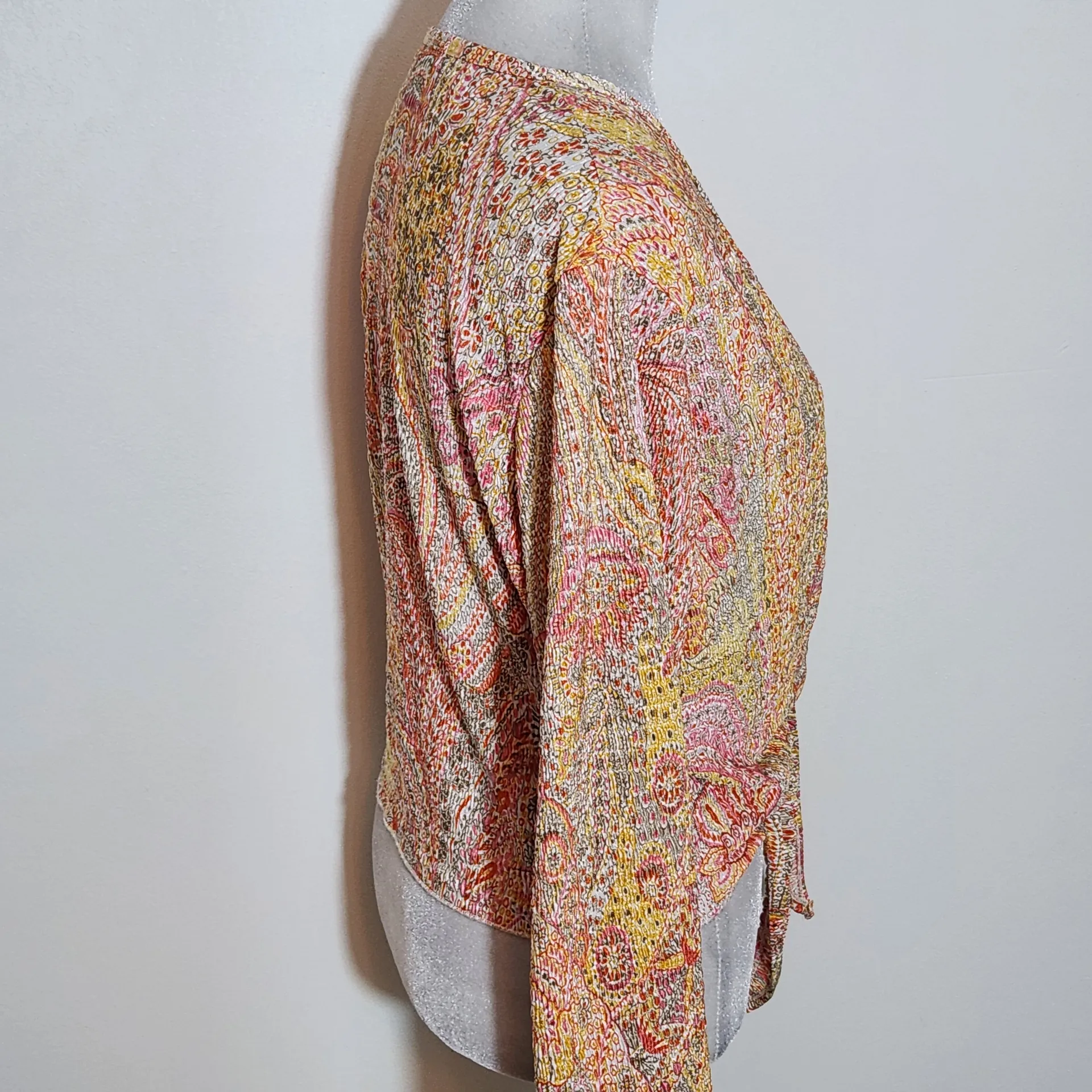 Pleat Pleat by Rafael Orange and Pink Paisley Tie - Image 3