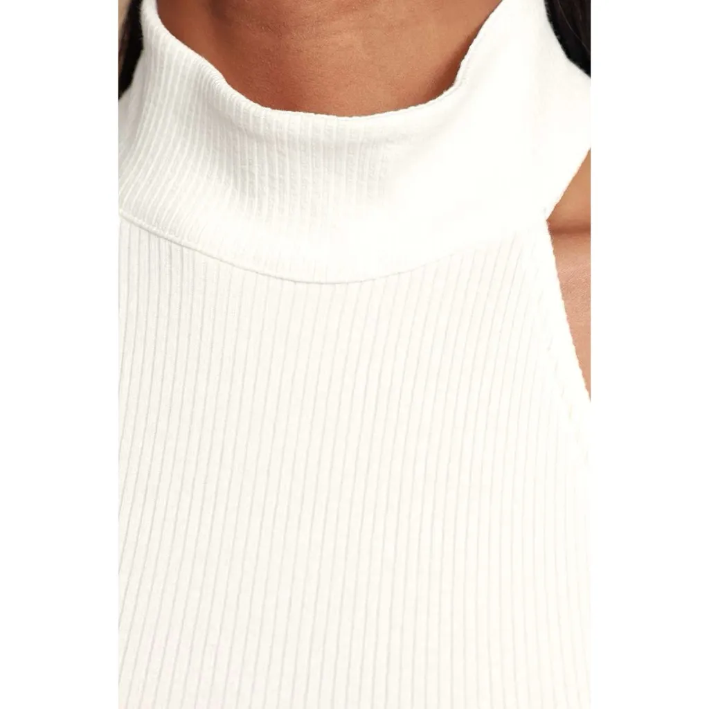 Lulus  Mock Neck Open Back Halter Bodysuit - Image 2