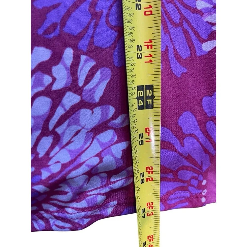 VTG CSC Studio Pink Purple Floral Japanese Haori Look Stretch Top 1X USA Made - Image 9
