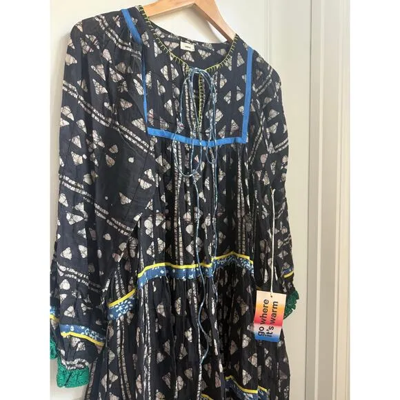 NWT‎ Warm NY RTW Spring 2018 Printed Bohemian Midi Dress Size P/S Black - Image 5