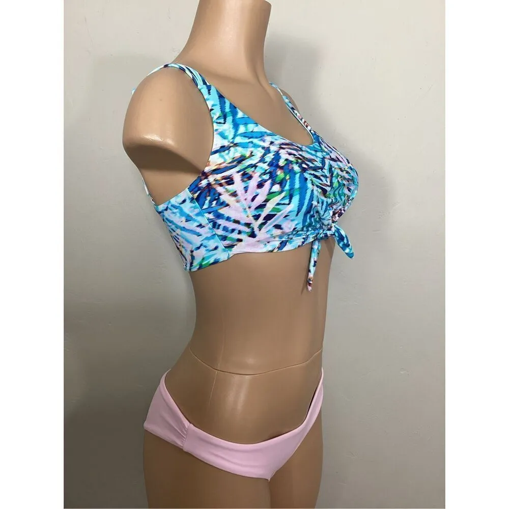 New. Pilyq pink and blue bikini set. Medium. Retails $198 - Image 3