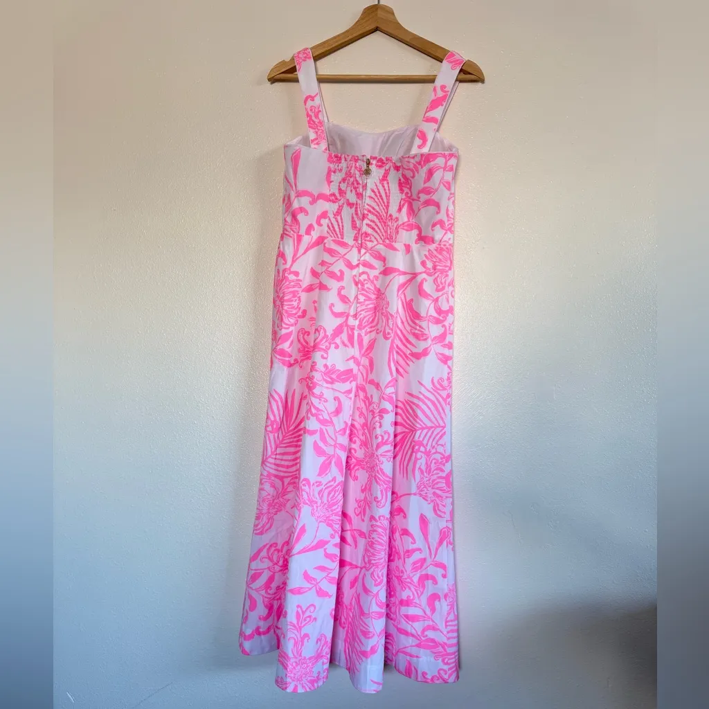 Lilly Pulitzer Palm Print Poplin romantic Midi-Dress size 2 NWOT - Image 7