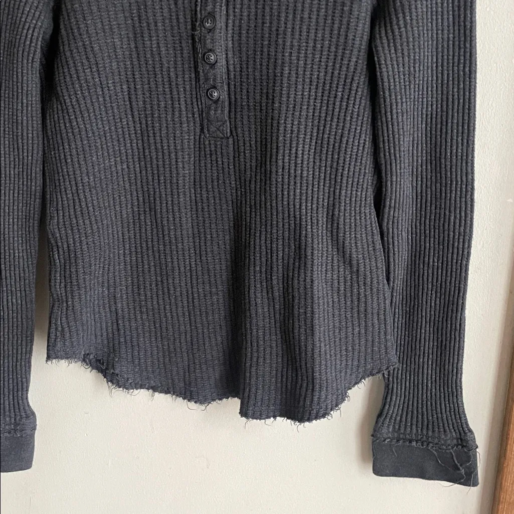 Faherty Legend Apres Waffle Henley Black - Image 5