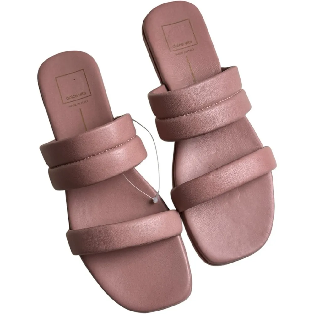 Dolce Vita Women's Low Heel Adore Rose Leather Flat Sandals Sz 9.5 NWOT Pink - Image 3