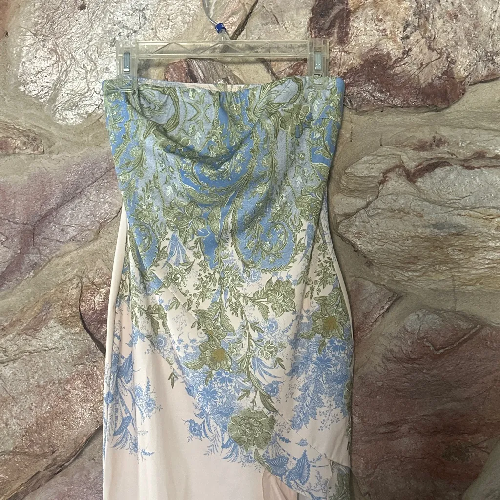 monet floral print split midi dress Commense Monet Floral Print Split Midi Dress size Medium Green - $32 (28%  Off Retail) New With Tags