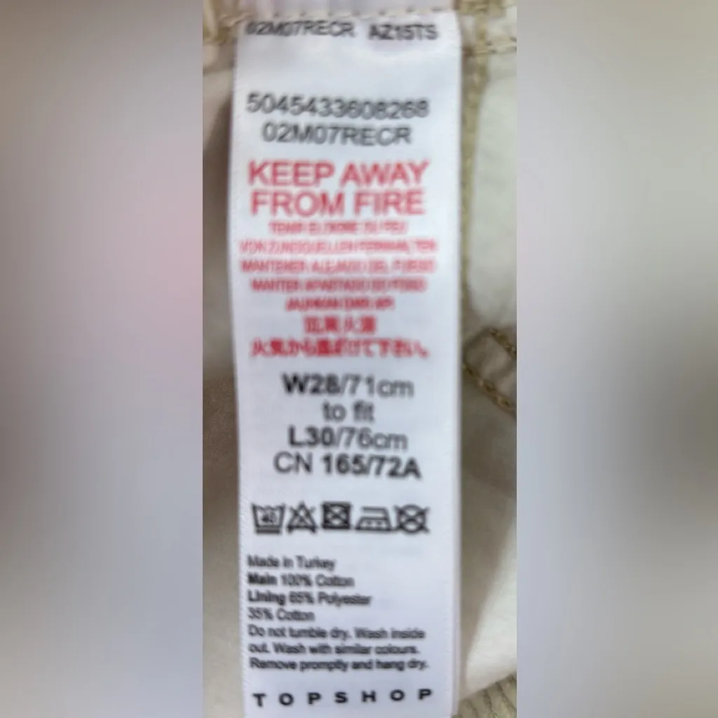 Topshop 29x30 Corduroy Straight Leg 5-Pocket Pants in Beige - Image 6