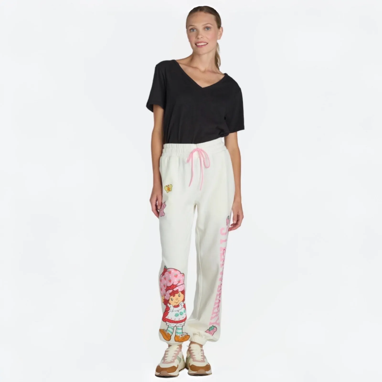 Strawberry Shortcake Graphic Joggers White - Image 3
