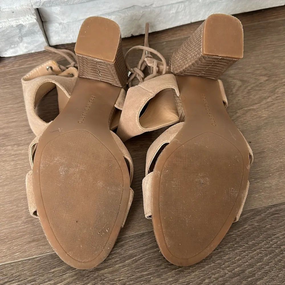 Franco Sarto Womens Gem Sandstone suede Open Toe Sandals - Image 5