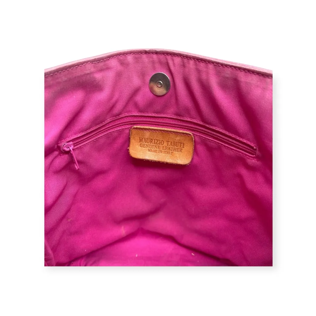 Vintage: Maurizio Taiuti 𖦹 Top Handle Mini Bag Handbag 𖦹 Pink Leather 𖦹 Italy 𖦹 - Image 9