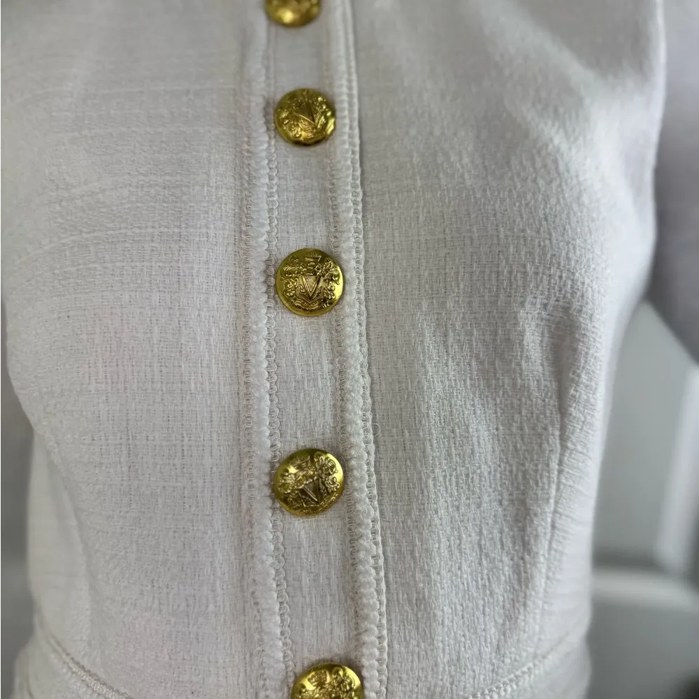 Veronica Beard Julie White Cotton Dress Size 2. - Image 5