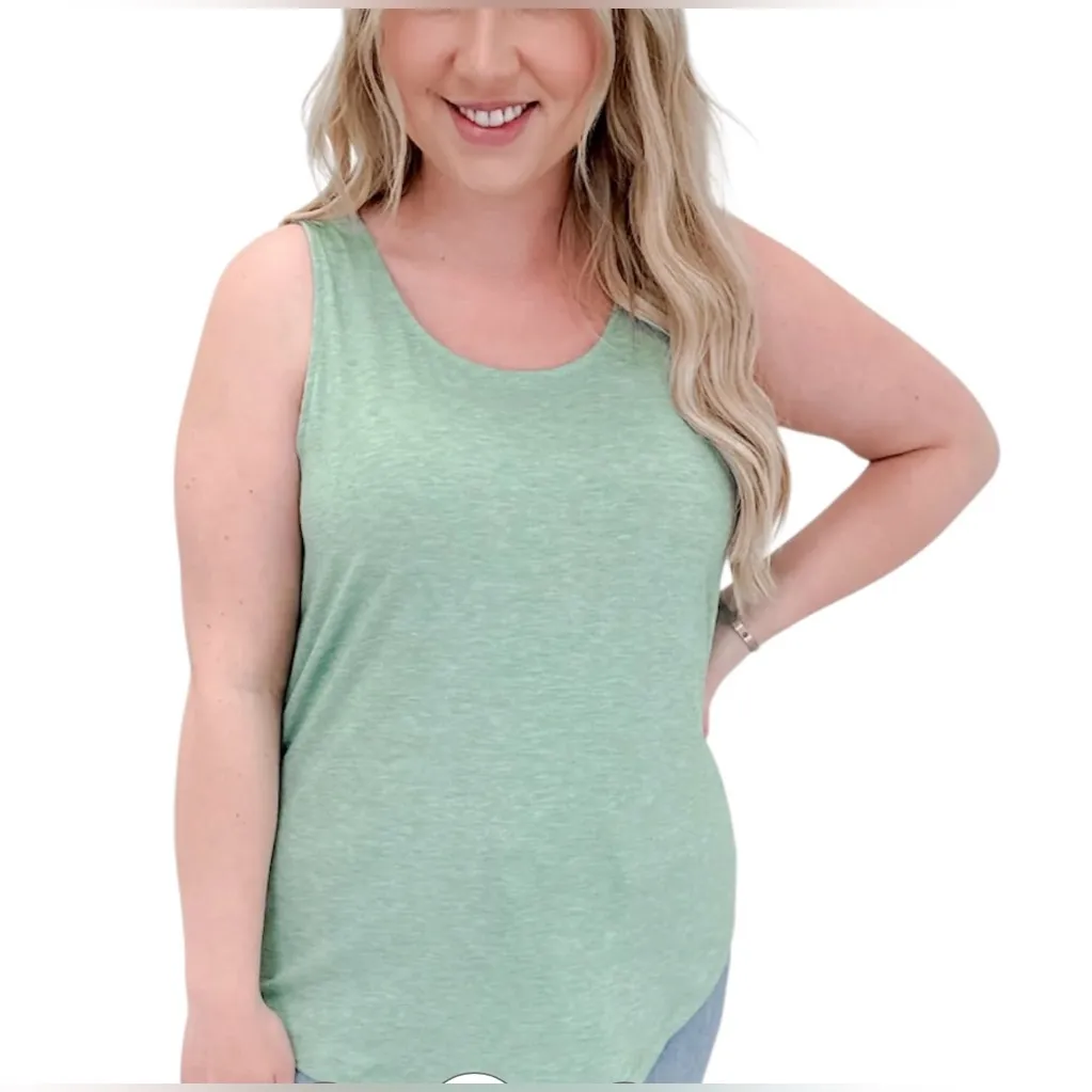 Michelle Mae Tiffany tank. Light sage green. Large Green - Image 7