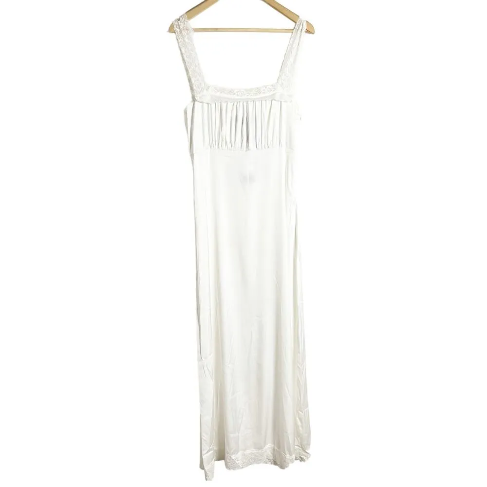 Lioness Vintage Ballerina Porcelain White Lace Trim Sleeveless Maxi Dress Size M - Image 4