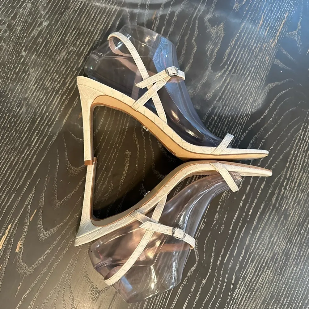 Sam Edelman white strappy sandals 4” heels size 10 NWT - Image 4