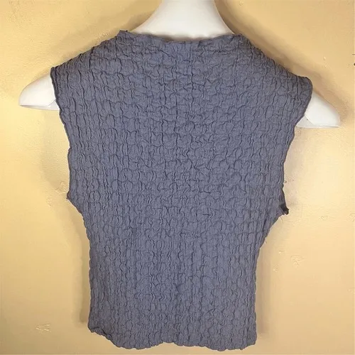 Zara Cutout Top‎ Sleeveless Textured Purple Gray Tank Modern Chic Trendy Womens - Image 3