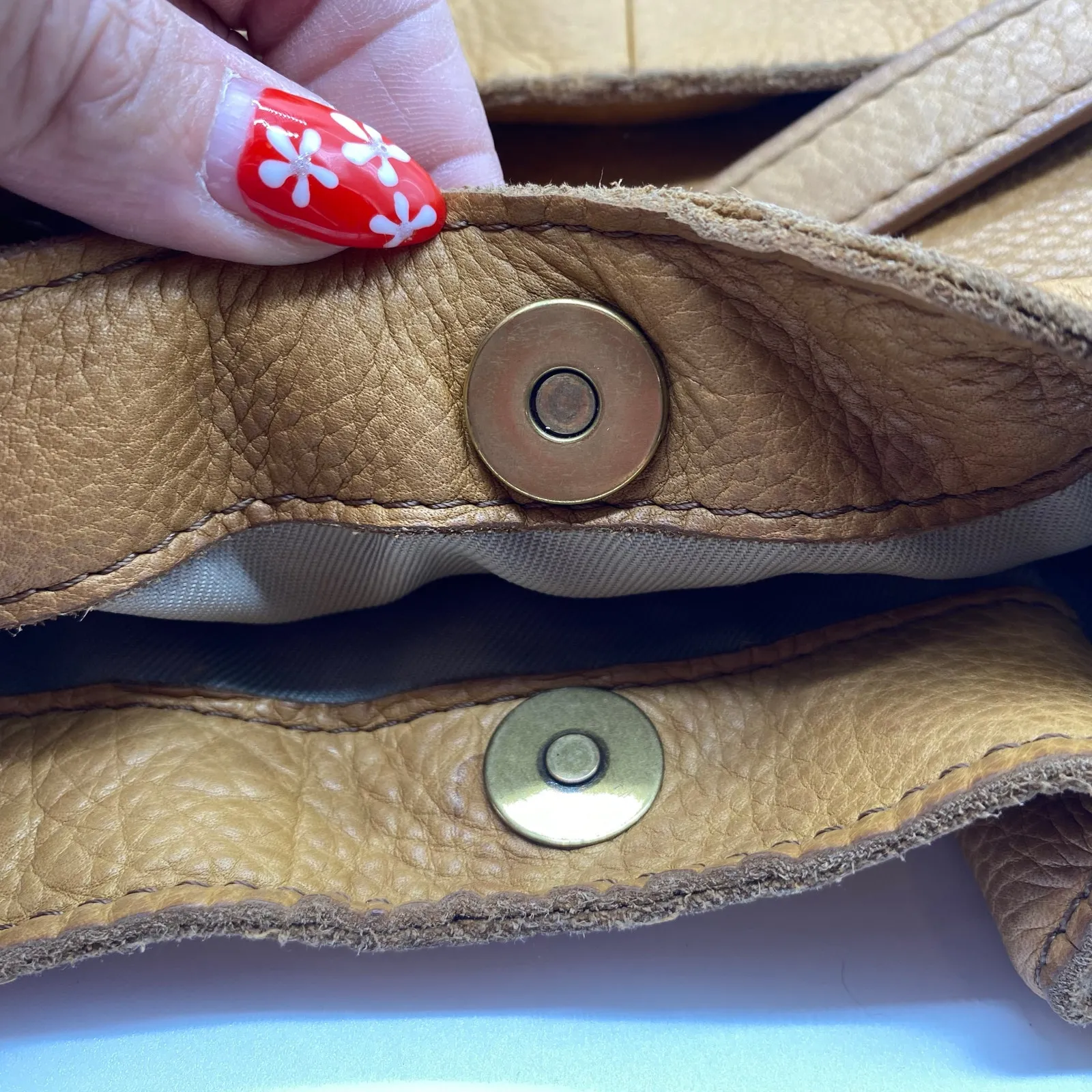 American Leather Co Caramel Brown Leather Handbag Hobo Bag Shoulder Bag Satchel - Image 7