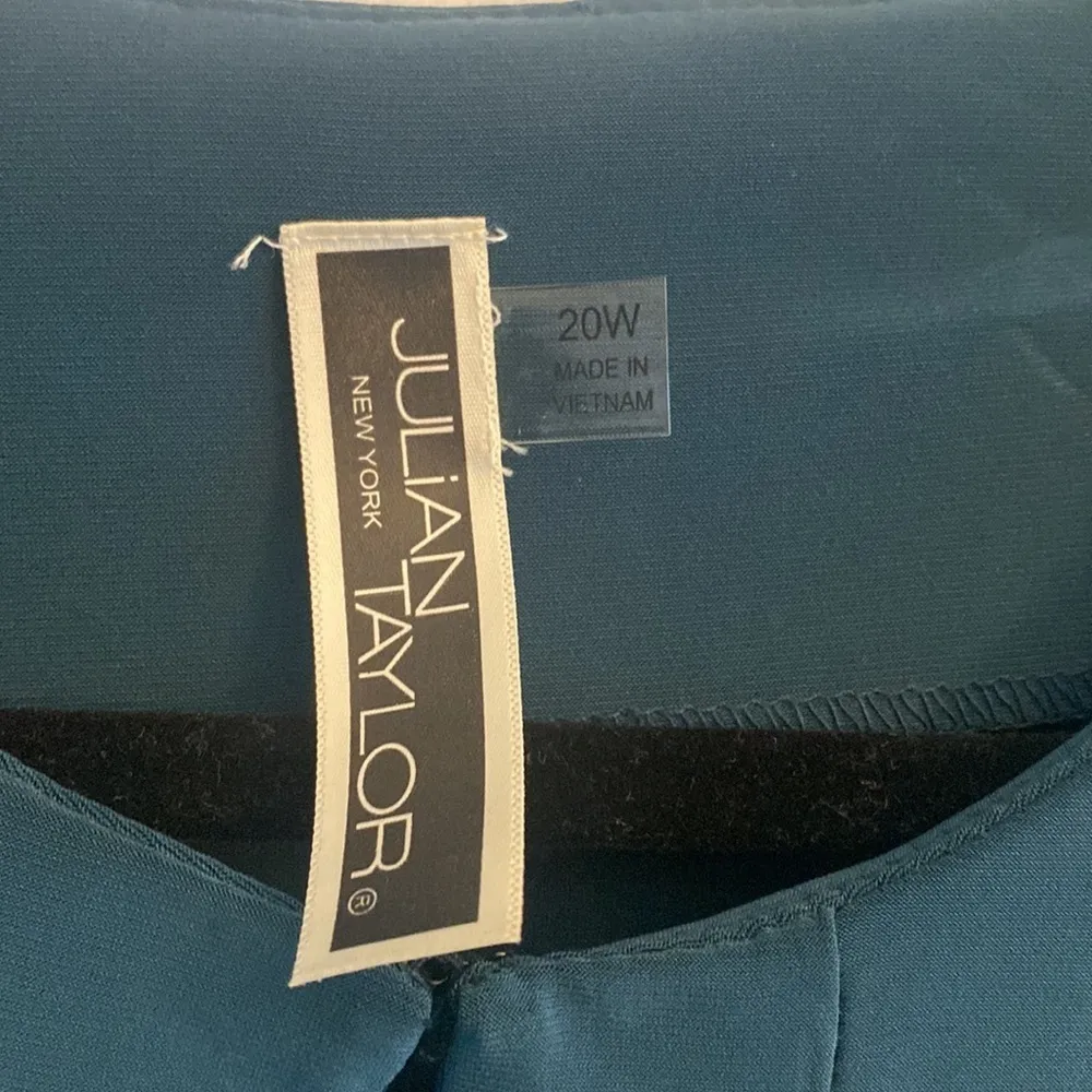 Julian‎ Taylor New York teal pleated cardigan size 20W - Image 2