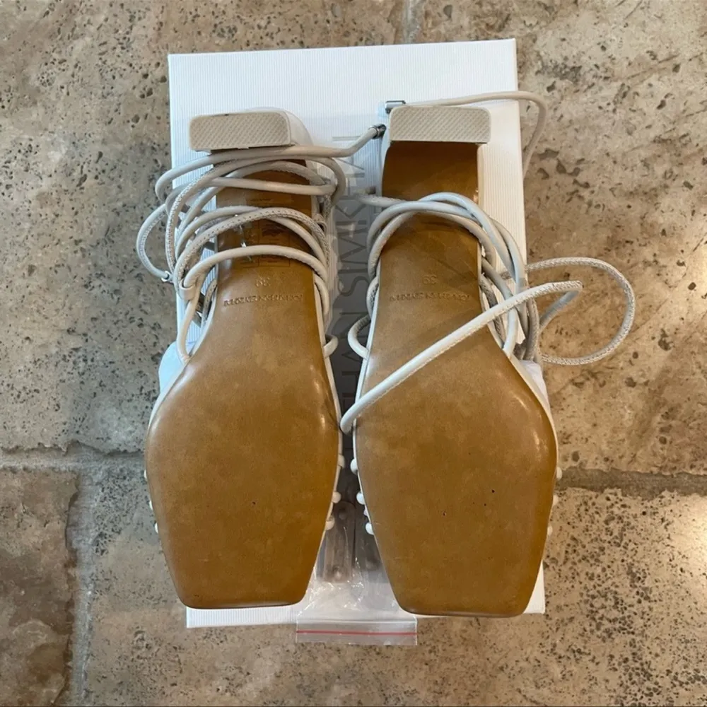 JONATHAN SIMKHAI MEGHAN SQUARE
TOED HEEL WRAP SANDALS Size 8 - Image 6