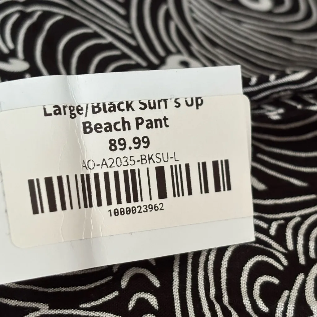 NWT Anna Ocean Tropical Elastic Waist Breezy Pants L‎ Black Size L - Image 9