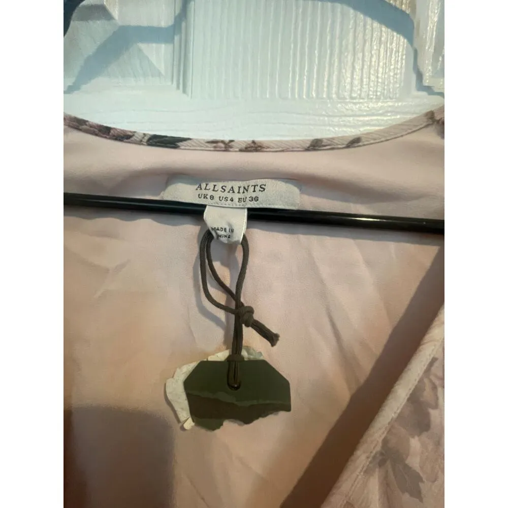 All Saint ARI Peggy Dress in Lightweight Floral print tiered ruffle dress, A32 - Image 6