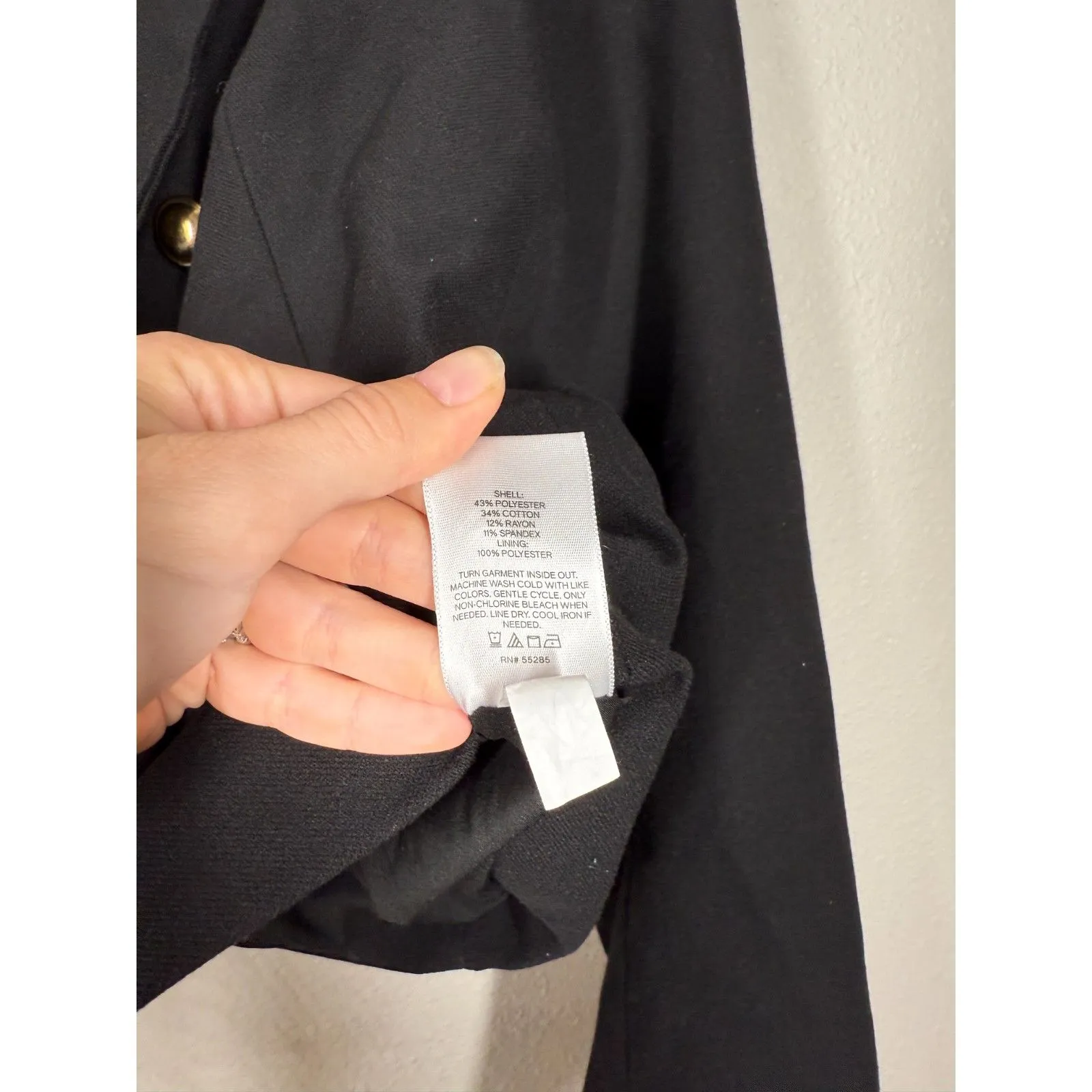 Express Double Breasted Black Blazer Womens Sz XL Preppy Cropped Academia - Image 5