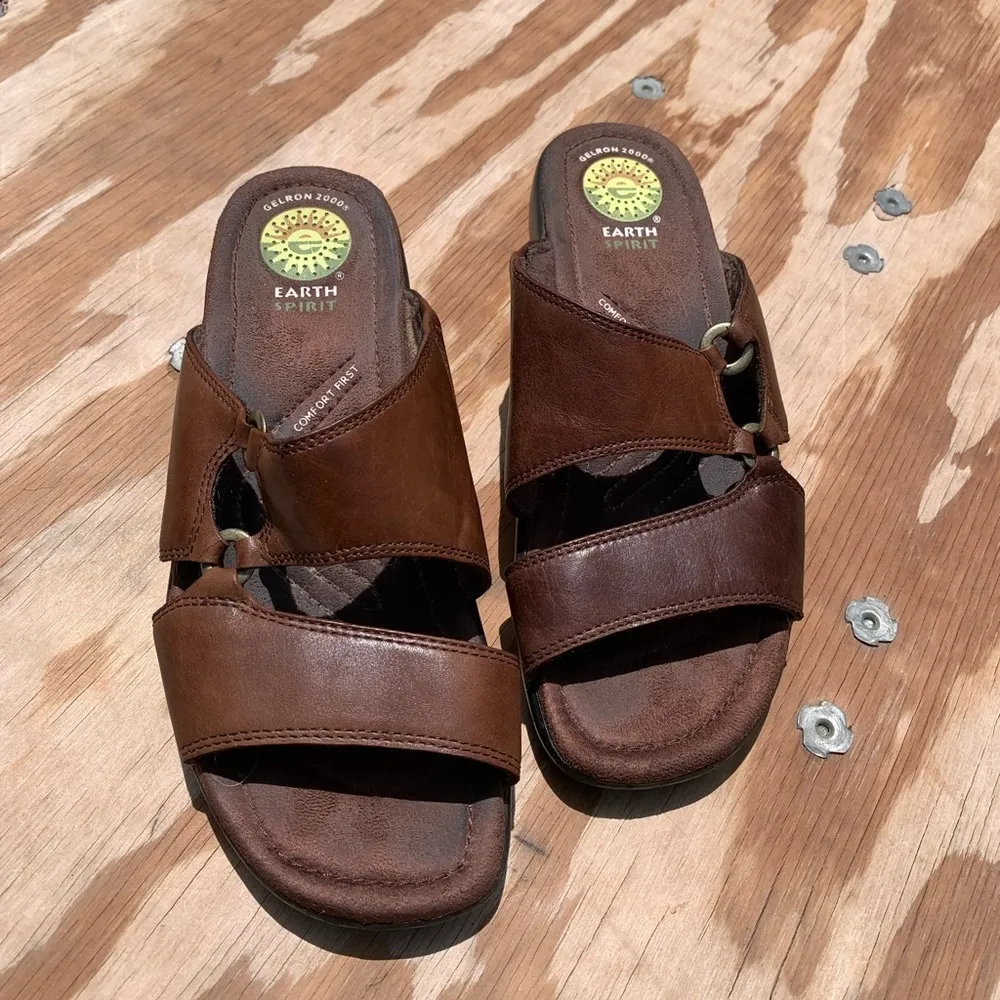 Earth Spirit Gelron 2000 brown Leather‎ Sandals Size 7.5 comfortable lonoke - Image 3