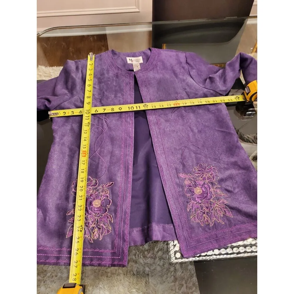 Maggie Sweet Women Purple Polyester Open Front Jacket, Top & Pant 3 Pc's Suit PM Size undefined - Image 11