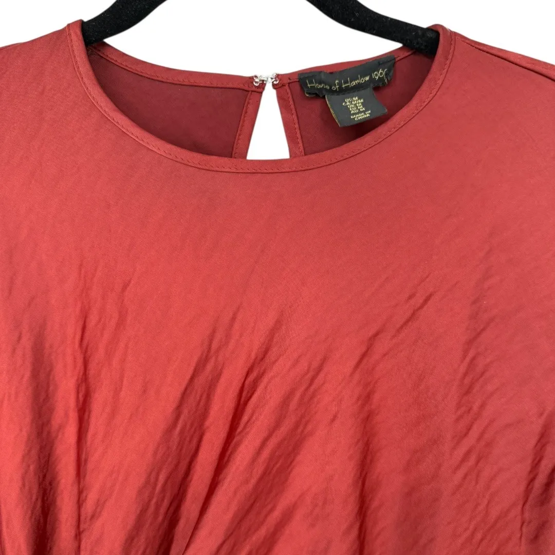 House of Harlow Sleeveless Satin Slip Maxi Dress Size Medium‎ Feminine Romantic Red - Image 13