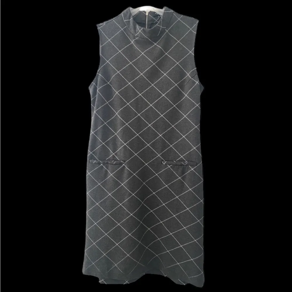 Sharagano Sleeveless‎ Dress Gray/White Size 6 - Image 9