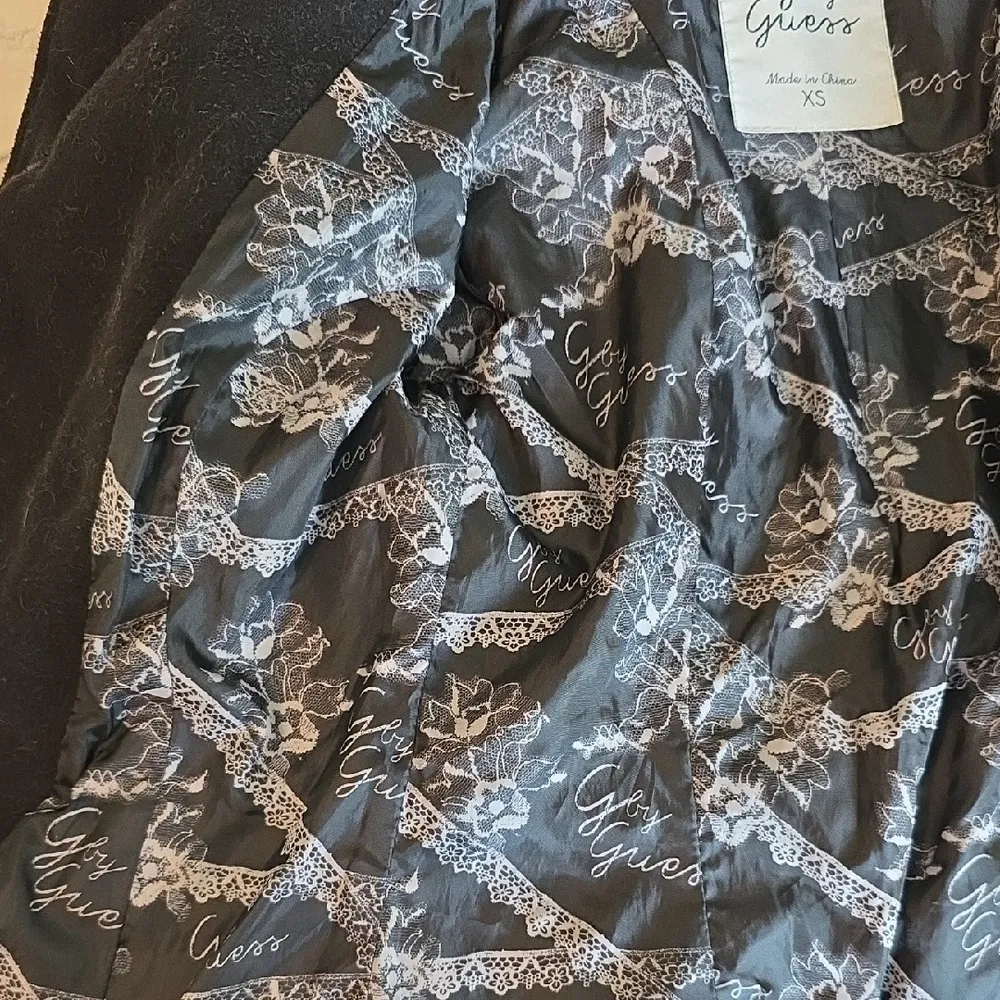 G by Guess Pea Coat Double Breasted Classic Black XS - Image 4