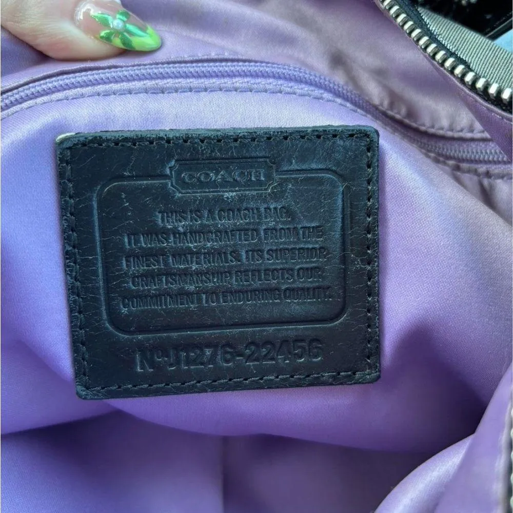 Coach Black and Gray Signature Crossbody Bag - Image 4